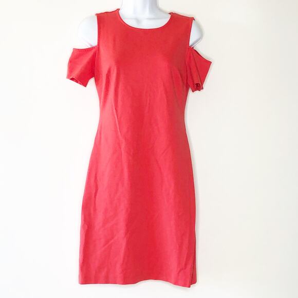 Bar III S Dress Body Con Stretchy Cold Shoulder Summer - Picture 1 of 4
